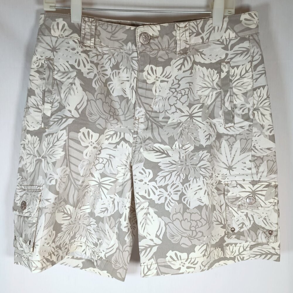 Cargo Shorts Tropical Print Natural Kikit Jeans 10